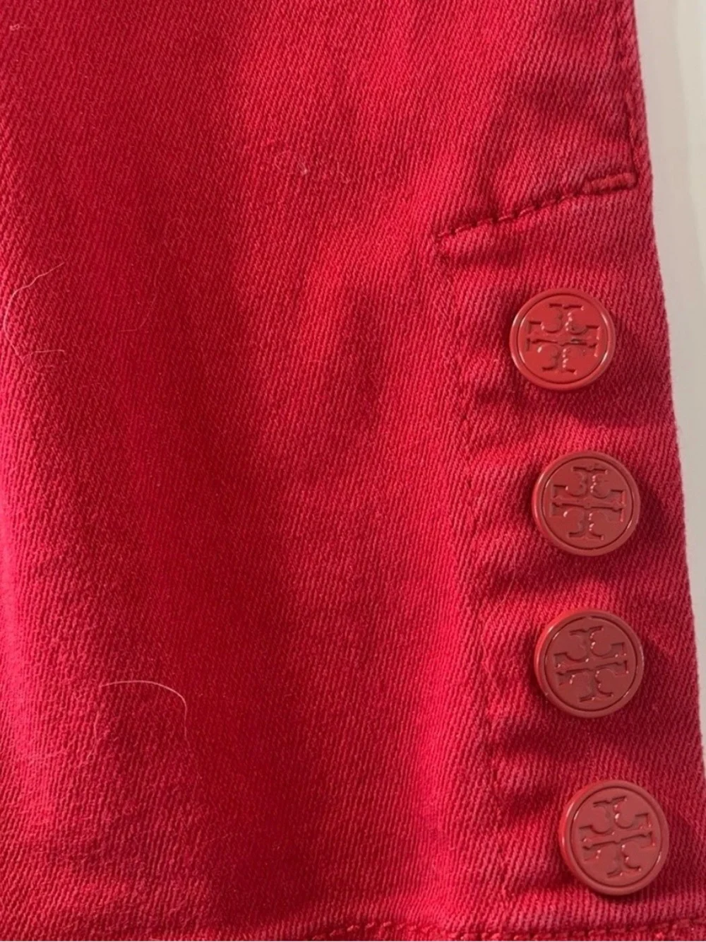 Tory Burch Crimson Cropped Skinny Jeans